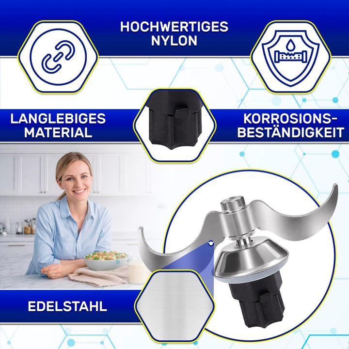 MONTERAL Teigmesser für Thermomix TM31 mit Dichtungsring - Messer für Vorwerk Küchenmaschine ist Her