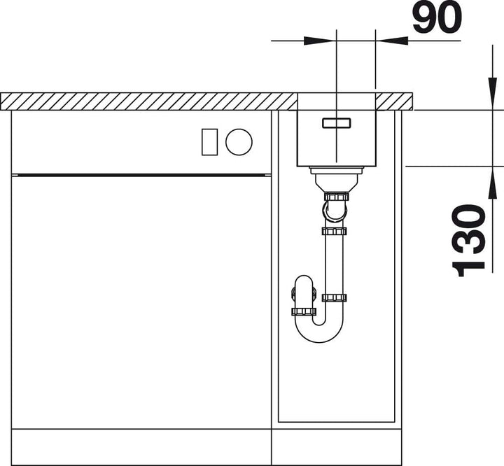 BLANCO ANDANO 180-U | Edelstahl | Einbauart: Unterbau | ohne Ablauffernbedienung, ohne Zubehör | 30e