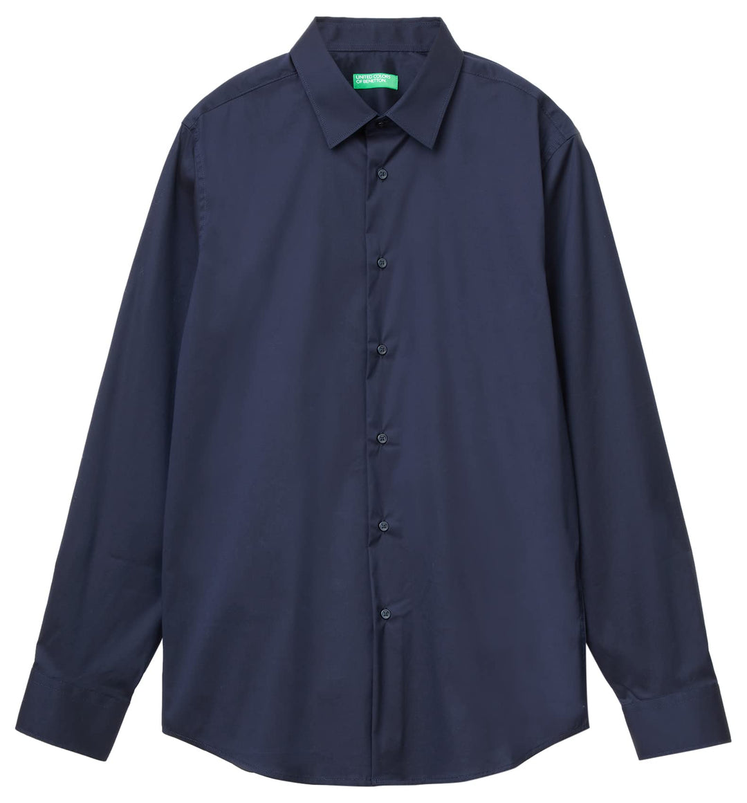 United Colors of Benetton Herren Hemd S Dunkelblau 016, S Dunkelblau 016