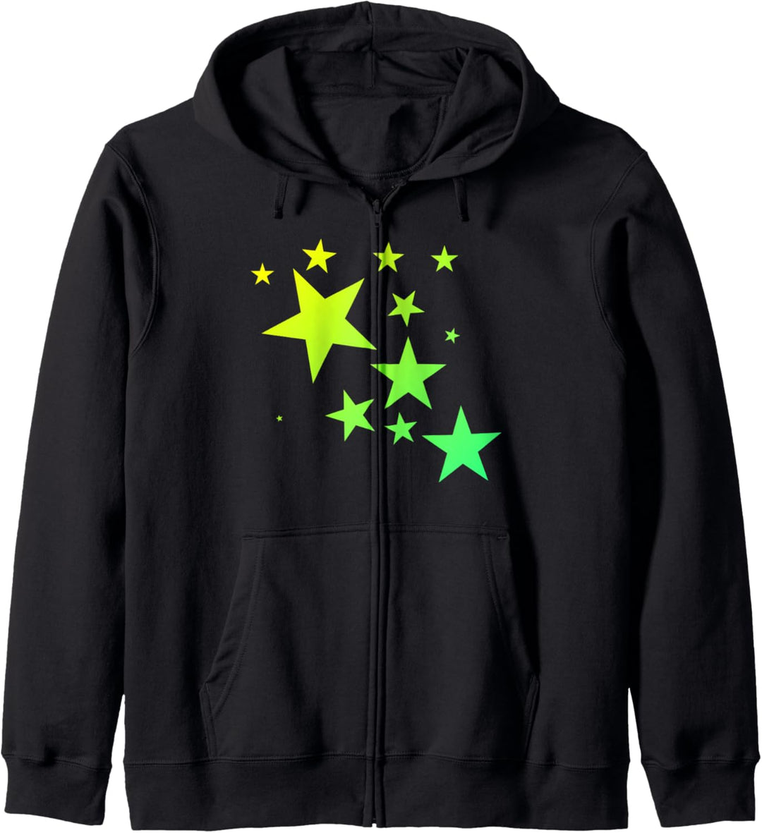 Bunte Grüne Gelbe Sterne im Stern-Muster Design Kapuzenjacke