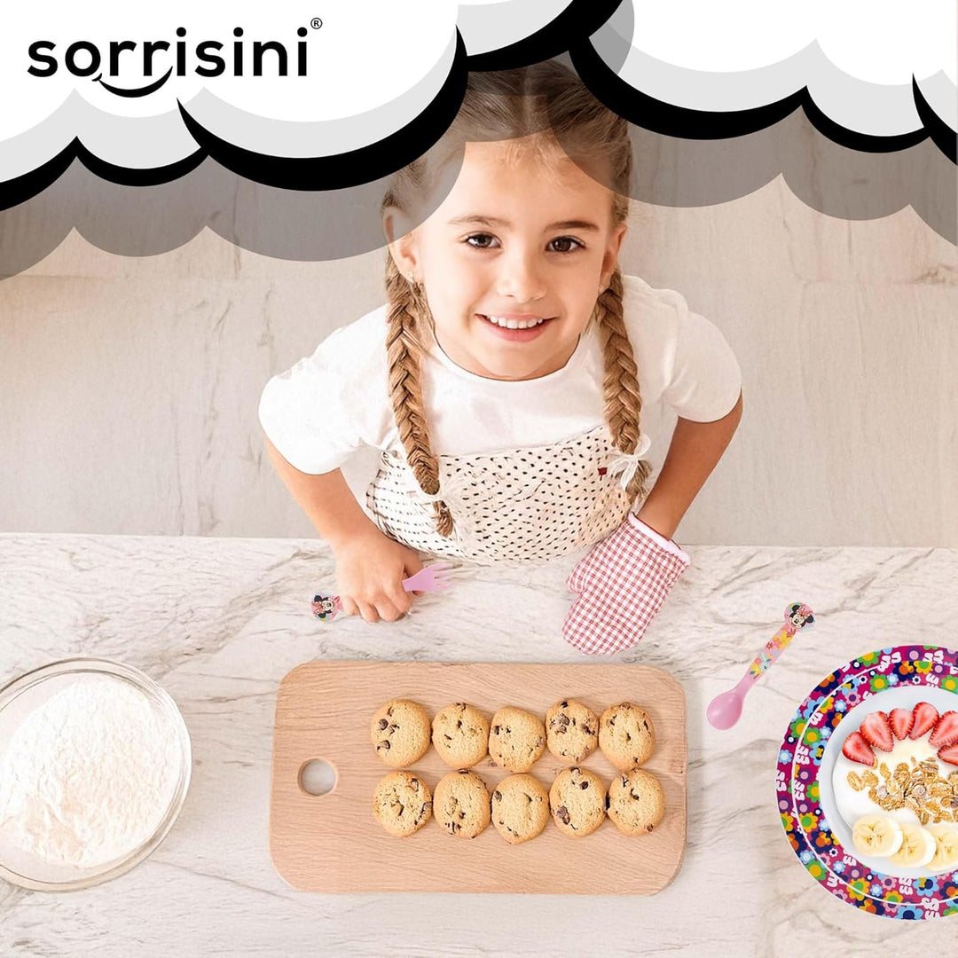 Sorrisini Kindergeschirr set, Wiederverwendbares Babygeschirr Set, Kinder Essgeschirr, Microwaveable