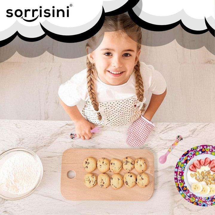 Sorrisini Kindergeschirr set, Wiederverwendbares Babygeschirr Set, Kinder Essgeschirr, Microwaveable