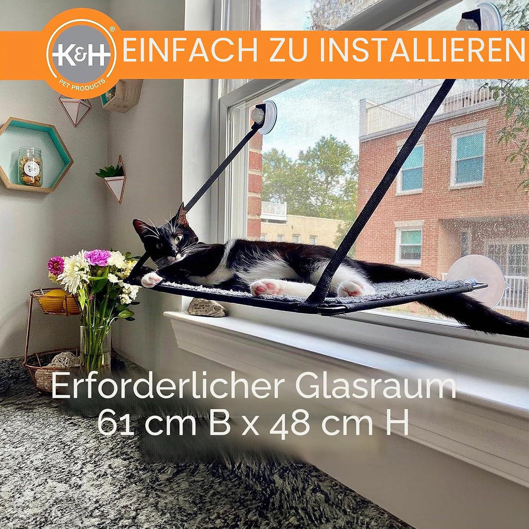 K&H 779091 EZ Easy Window Mount Kitty Sill, am Fenster zu befestigendes Katzenbett mit Einer Ebene E