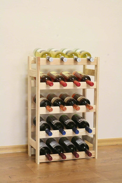 MODO24 Weinregal, Holz, unbehandelt, 53 x 25 x 86 cm,