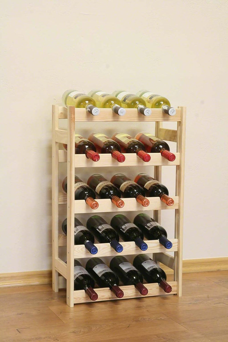 MODO24 Weinregal, Holz, unbehandelt, 53 x 25 x 86 cm,