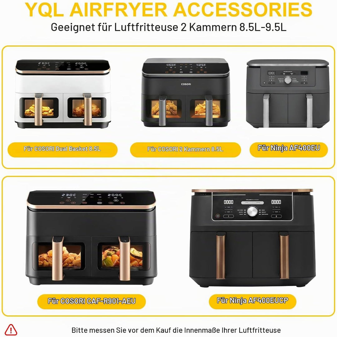 Airfryer Zubehör für Ninja Heissluftfritteuse AF400EU//DZ400EU/ COSORI Heissluftfritteuse 2 Kammern