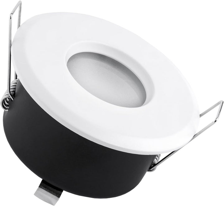 linovum extra flacher Deckenspot in rund weiss inkl. LED Modul 4W warmweiss - Einbaustrahler IP65 Wa