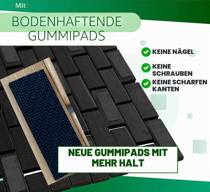 Badematte Bambus - Badematte Holz - Antirutschmatte Badewanne - Bambus Badematte - Bambusmatte Bad -