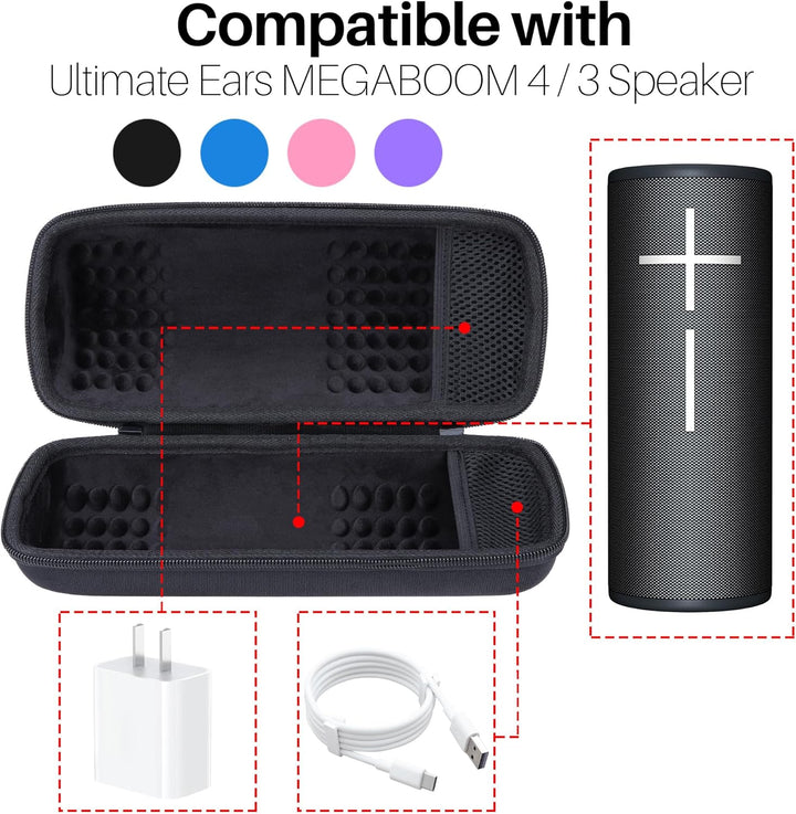 Lebakort Hart Schutz Hülle Etui für Ultimate Ears Megaboom 4/3 Lautsprecher | Lautsprecher Tragbare
