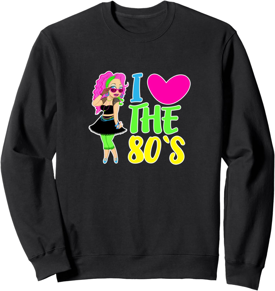 80er Jahre Outfit I Love the 80s Retro Mädchen Girl Sweatshirt