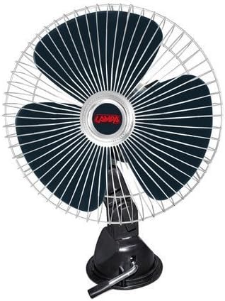 Lampa Ventilator Chrom-Optik mit Saugnapf 20cm 24V, Schwarz (Schwarz)