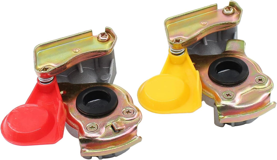 Kupplungskopf M22 Set ohne Ventil Druckluftkopf rot gelb M22x1,5 Staubkappe für Bremse Vorrat Anhäng