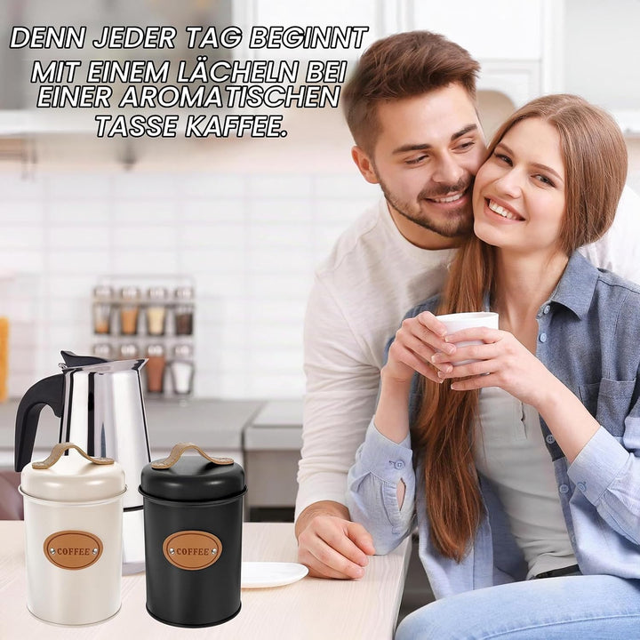 SUNOYA Kaffeedose Luftdicht, 2 Stück Kaffeedosen, Kaffeebohnen Behälter, Kaffeebehälter Luftdicht Vo