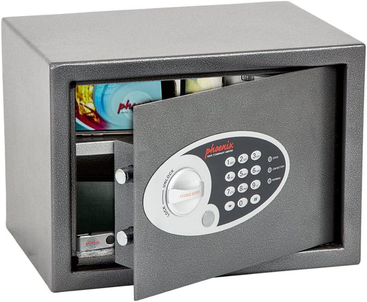 Phoenix SS0802E Vela Home & Office Safe Möbeltresor Kompaktsafe mit Elektronikschloss, HxBxT: 25 x 3