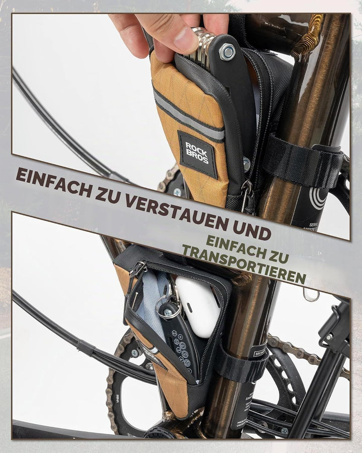 ROCKBROS Rahmentasche für Brompton Faltrad Rahmentasche Fahrrad Dreieckstasche Aufbewahrungstasche f