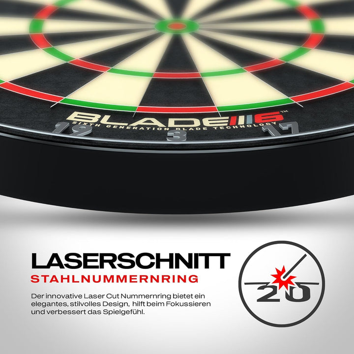 WINMAU Blade 6 Series Professional Bristle Klassische Dartboard Blade 6 Triple Core Carbon, Blade 6