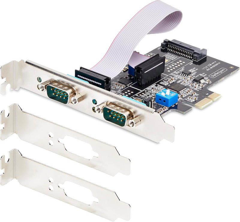 StarTech.com 2-Port Serielle PCIe Karte, Quad-Port PCI Express zu RS232/RS422/RS485 DB9 Serielle Kar