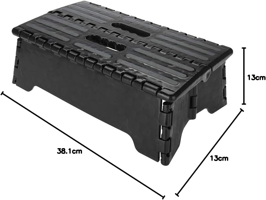Dioche Tritthocker Klappbarer Tritthocker, tragbarer Tritthocker für oben Auto/Bad, Schwarz, 38 x 21