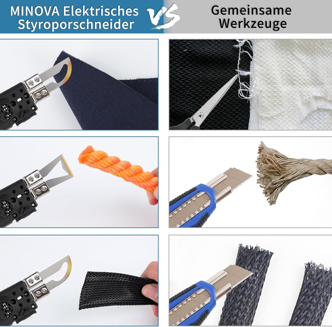 MINOVA Styrocutter Heisses Messer Kabelloser Luftgekühlter Professioneller Elektrischer Heissschneid