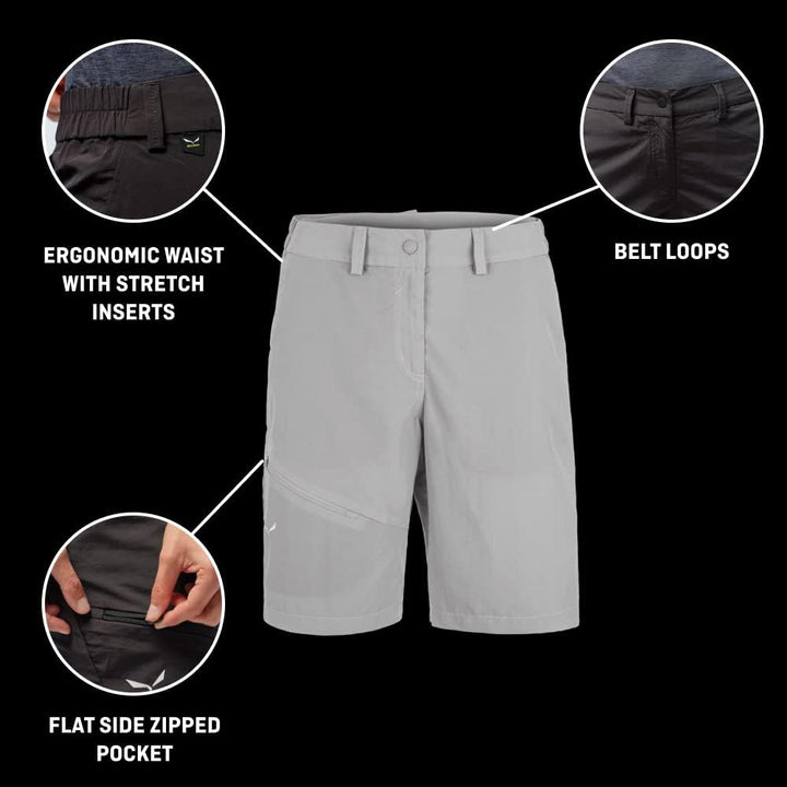 Salewa Damen Hiking Shorts Isea Dry W Shorts M Grau, M Grau