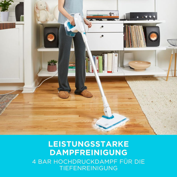 BLACK+DECKER 2000W Druck-Dampfreiniger Steam Ultra (mit 4 bar Dampfdruck, beseitigt 99% aller Hausha