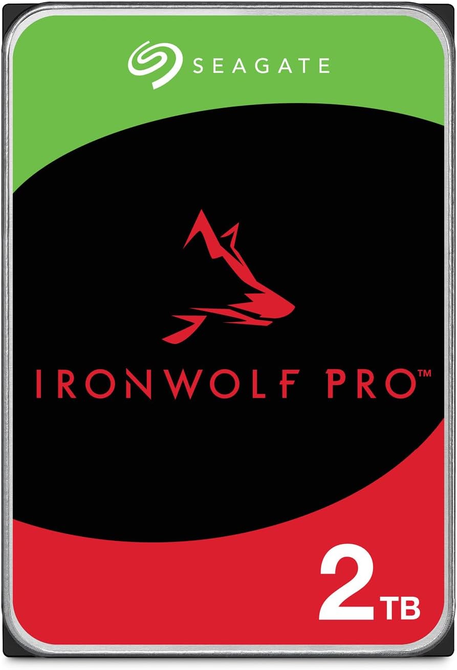Seagate IronWolf Pro 2 TB, NAS interne Festplatte, 3.5 Zoll, 7200 U/Min, CMR, 256 MB Cache, SATA 6 G