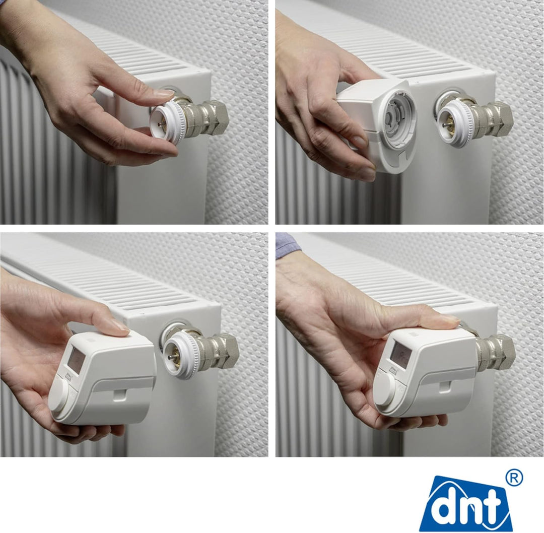DNT 4er-Set Heizkörperthermostat ThermoTune, Stand-Alone, ca. 4 Jahre Batterielaufzeit, 4er-Set