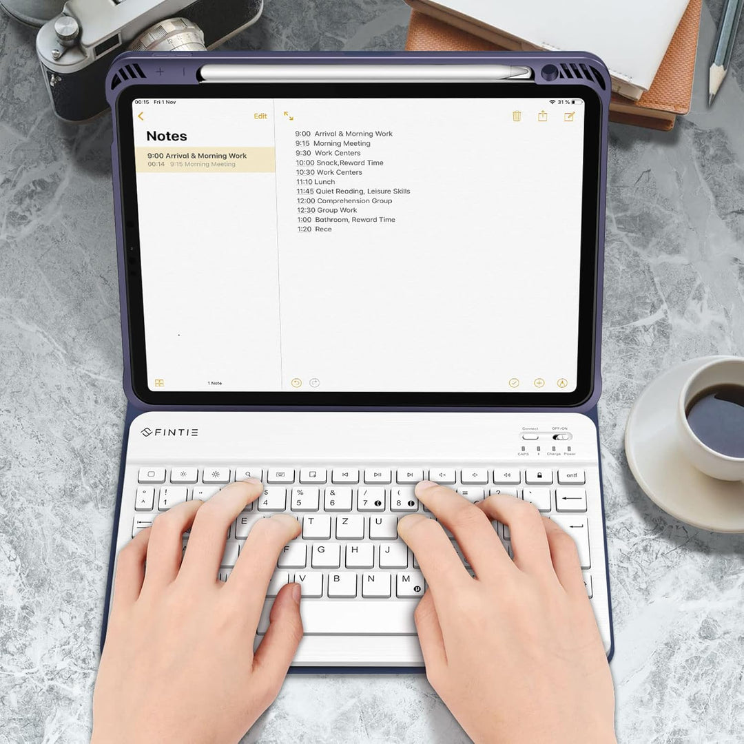 FINTIE Hülle mit Tastatur für iPad Air 11 Zoll M4/M3/M2 (2026/2025/2024), iPad Air 5./4. Gen 10,9 Zo