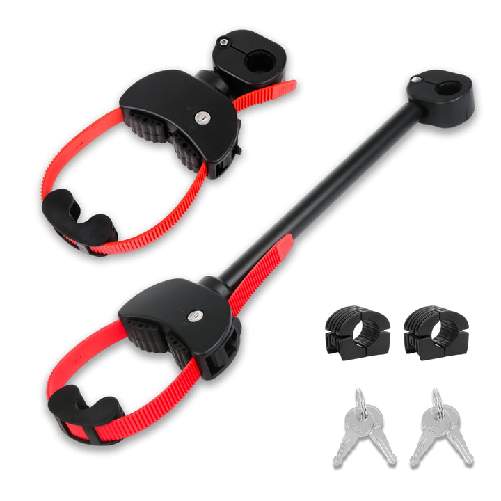 TEOV 2 Stück Rahmenhalter für Fahrradträger Länge 12CM+42CM, Verstellbarer Strap-Rahmenhalter für E-
