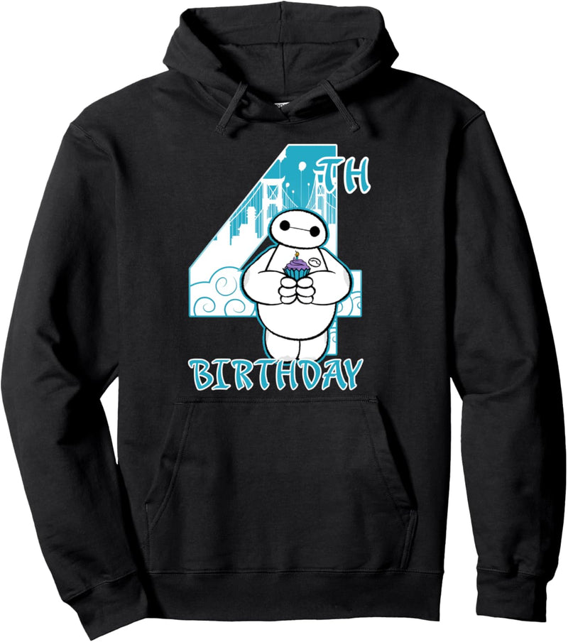 Disney Big Hero 6 Baymax 4th Birthday Cupcake Portrait Pullover Hoodie