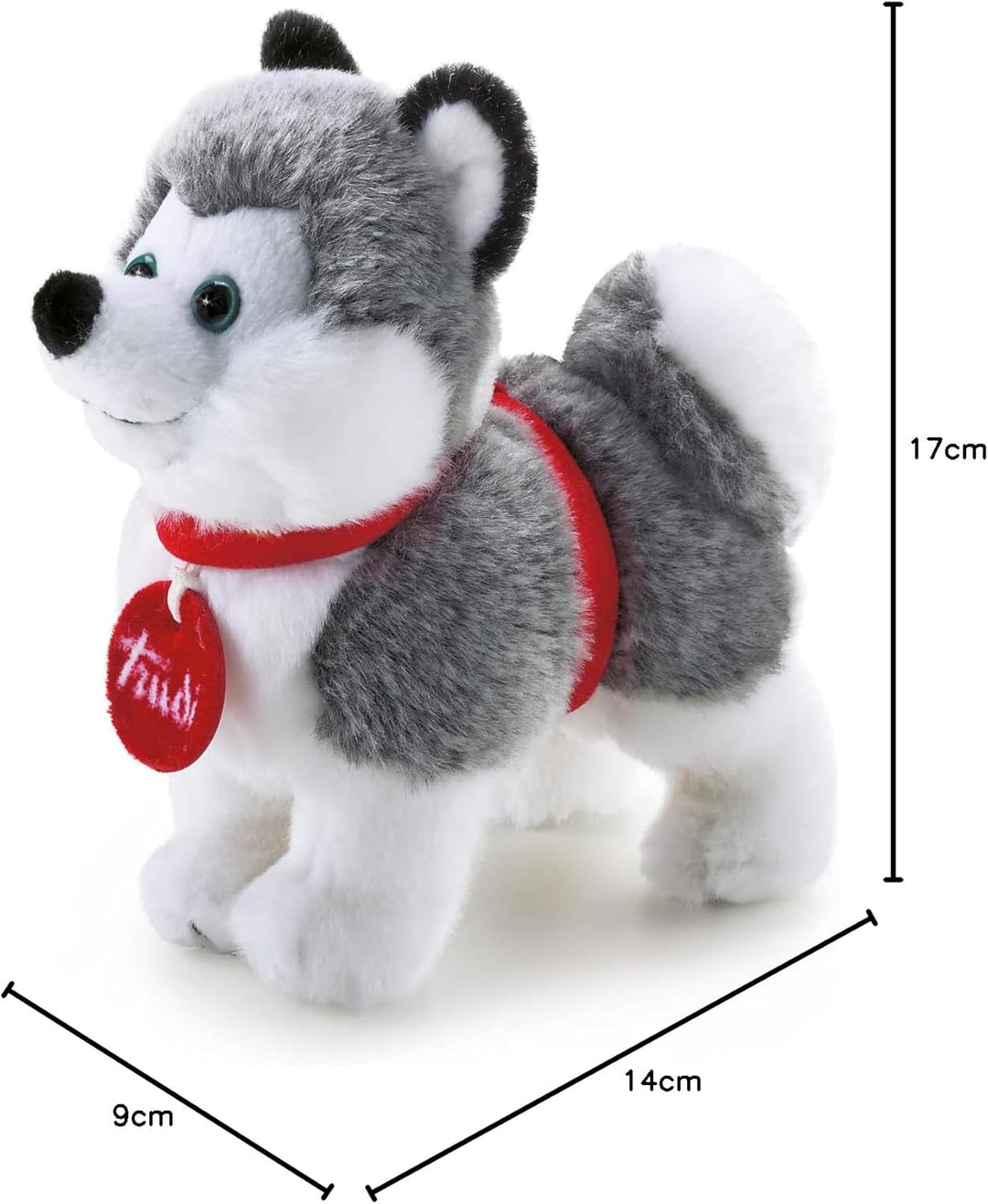 Trudi Trudino Husky Deluxe Plüschtier Husky Hund. Geburtstagsgeschenk 8x15x15cm Grösse XS | Trudini