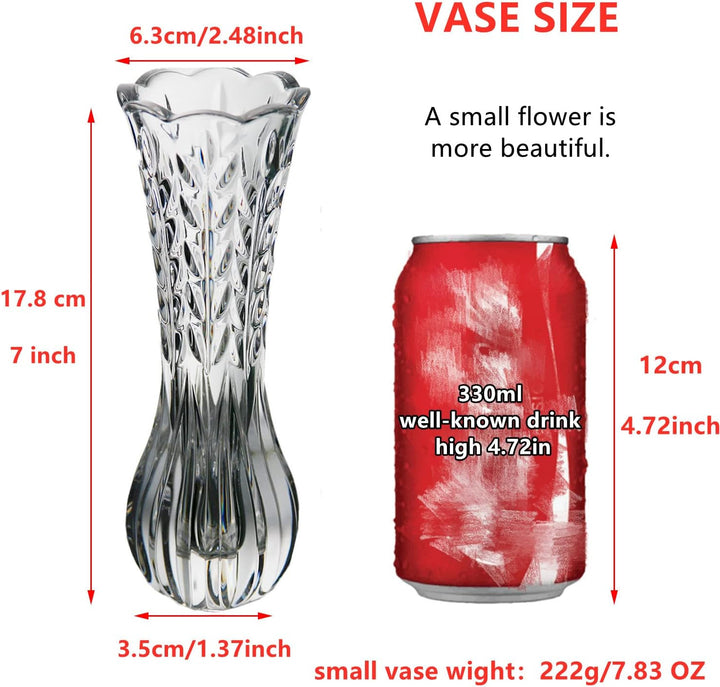 Unzerbrechliche Vase Glas Klein Mini Flower Vasen Deko Blumenvase Modern Schmal grosse Kleine Vasen