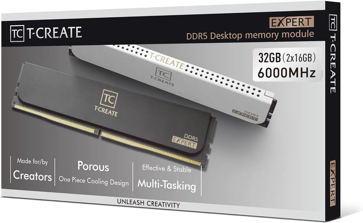 TEAMGROUP T-CREATE EXPERT Overclocking 10L DDR5 32GB Kit (2 x 16GB) 6000MHz (PC5-48000) CL30 Intel X