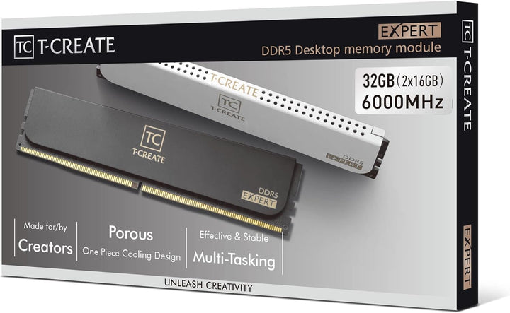 DDR5 32GB KIT 2x16GB PC 6000 Team T-CREATE EXPERT CTCED532G6000HC30DC01 schwarz 32GB (16GBx2) DDR5 6