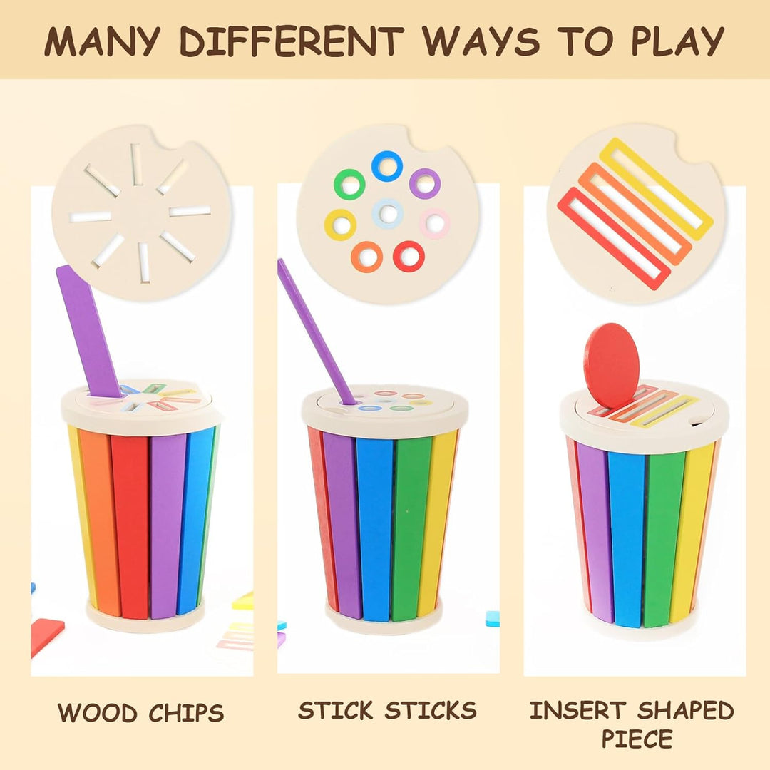 Baeroly Kinder Montessori Spielzeug Holz Farbe Form Sortierspielzeug, geeignet für Kinder 12 bis 36