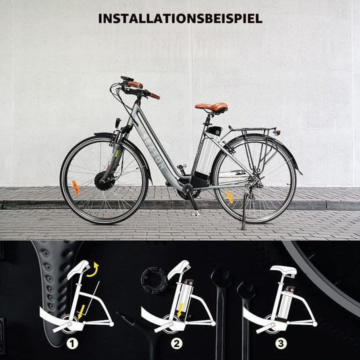 SEASON E-Bike Pedelec Akku Silverfish 36V 15.6Ah 577Wh, passend für 36V 250W/350W/500W Motoren, für