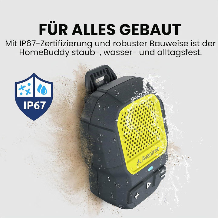 Avantree HomeBuddy - Auracast Mini-Lautsprecher mit IP67 in Gelb, Gelb