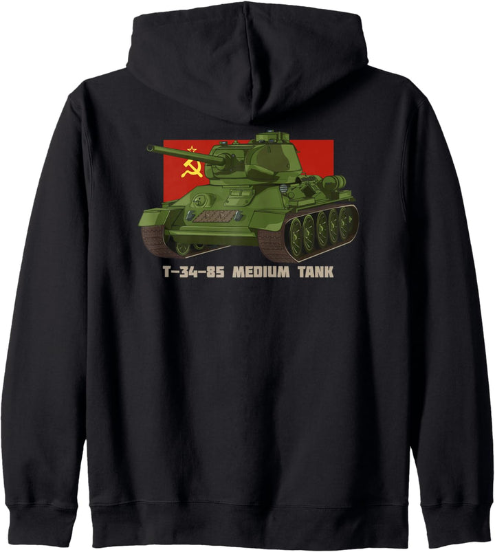 T-34 85 Russischer T34 Mittlerer Panzer WW2 Sowjetrussland Kapuzenjacke