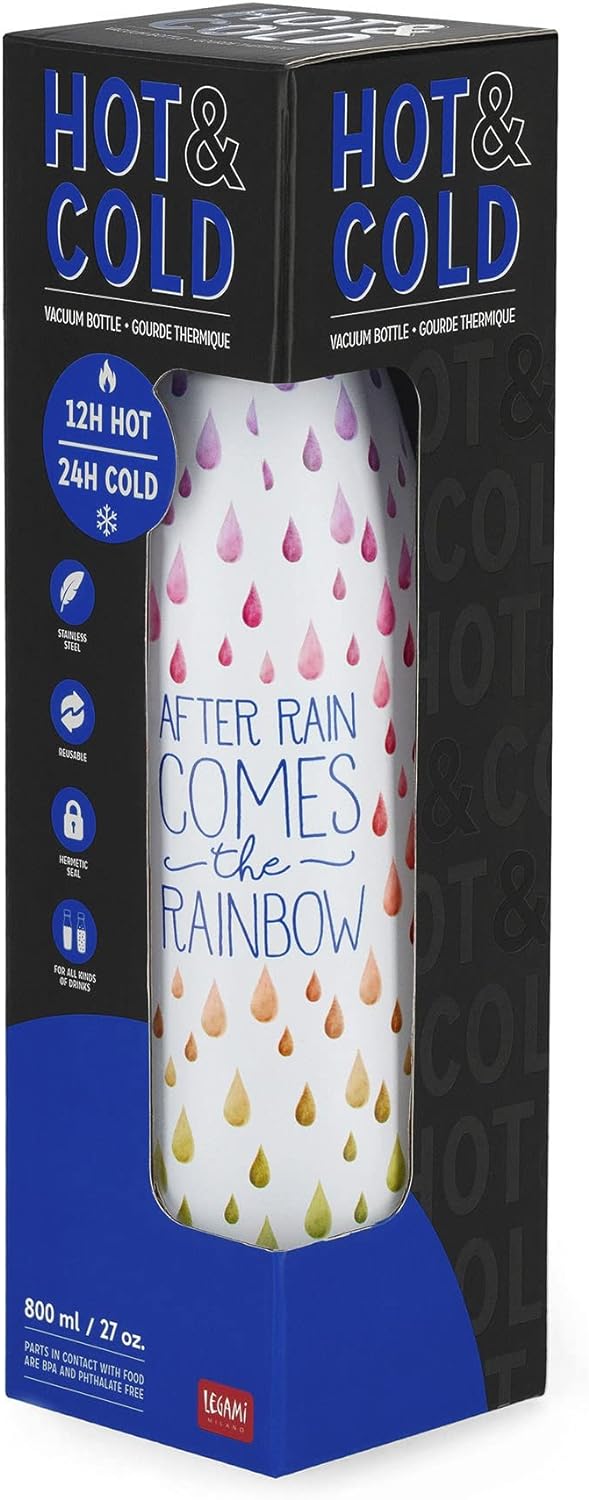 Legami - Thermoflasche, 800 ml, leichte und robuste Trinkflasche, luftdicht, 12 Stunden heisse Geträ