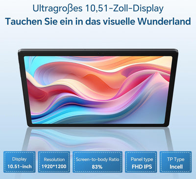 OSCAL Pad 80 WiFi Android 14 Tablet 10.51 Zoll, 18 GB RAM+256 GB ROM Speicherplatz(2TB TF),8200 mAh