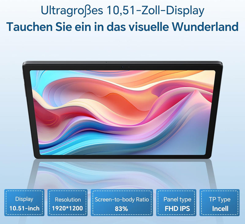 OSCAL Pad 80 WiFi Android 14 Tablet 10.51 Zoll, 18 GB RAM+256 GB ROM Speicherplatz(2TB TF),8200 mAh