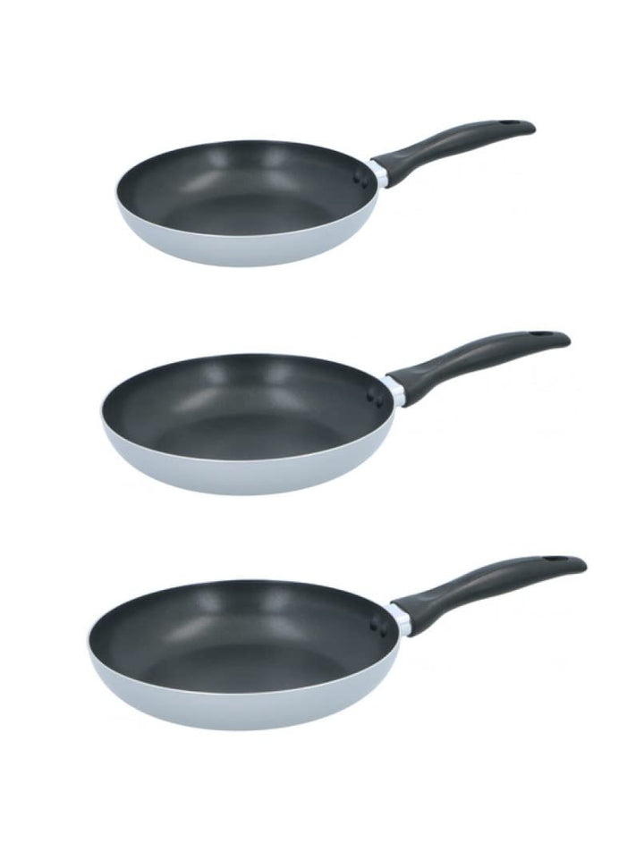 Bratpfannenset 3 teilig 20cm 24cm 28cm Aluminium Antihaftbeschichtet geeignet für Ceranfeld Halogen