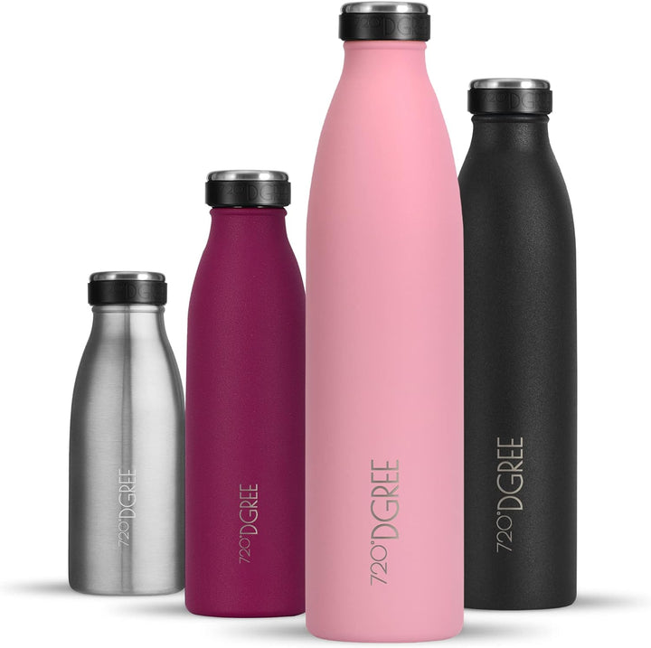 720°DGREE Edelstahl Trinkflasche “milkyBottle” - 750ml - BPA-Frei, Auslaufsicher, Kohlensäure geeign