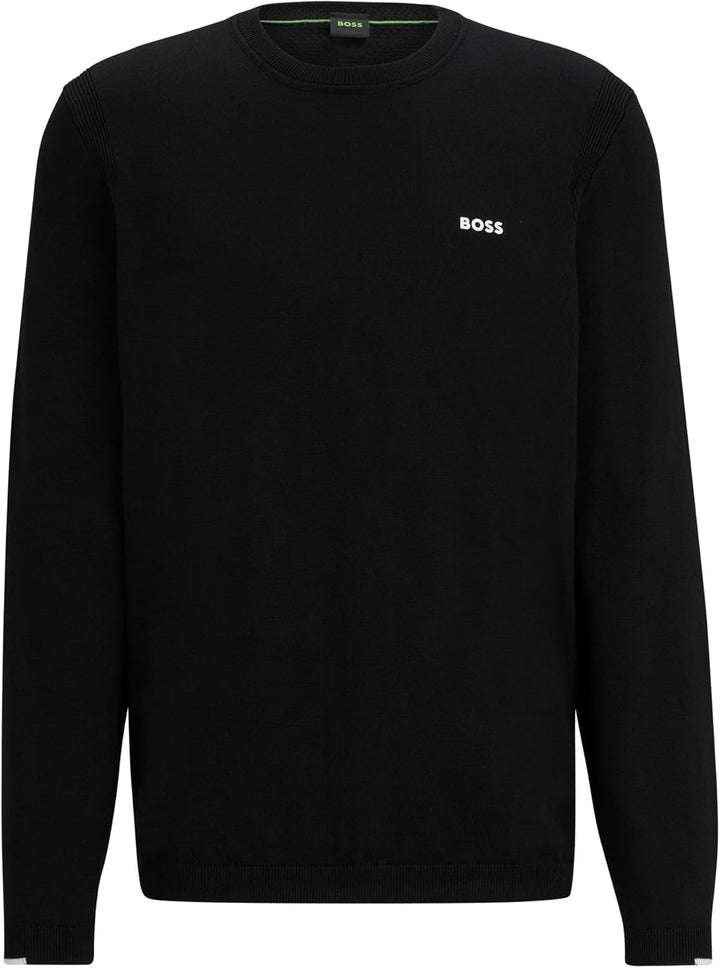 BOSS Herren Ever-X CN Regular-Fit Pullover aus Baumwoll-Mix mit Logo-Print XS Black1, XS Black1