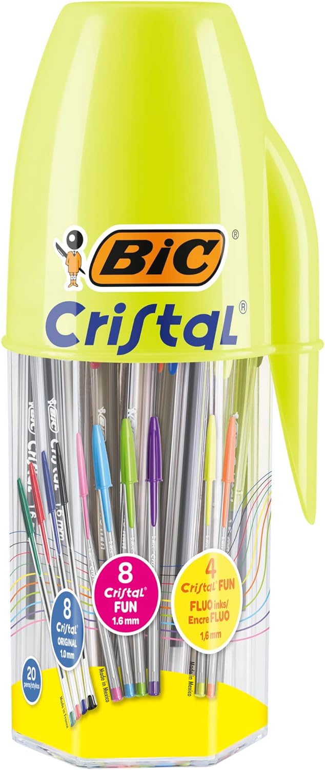 BIC Cristal Original und BIC Cristal - BIC Cristal Fun Kugelschreiber, mittlere und breite Spitze, v