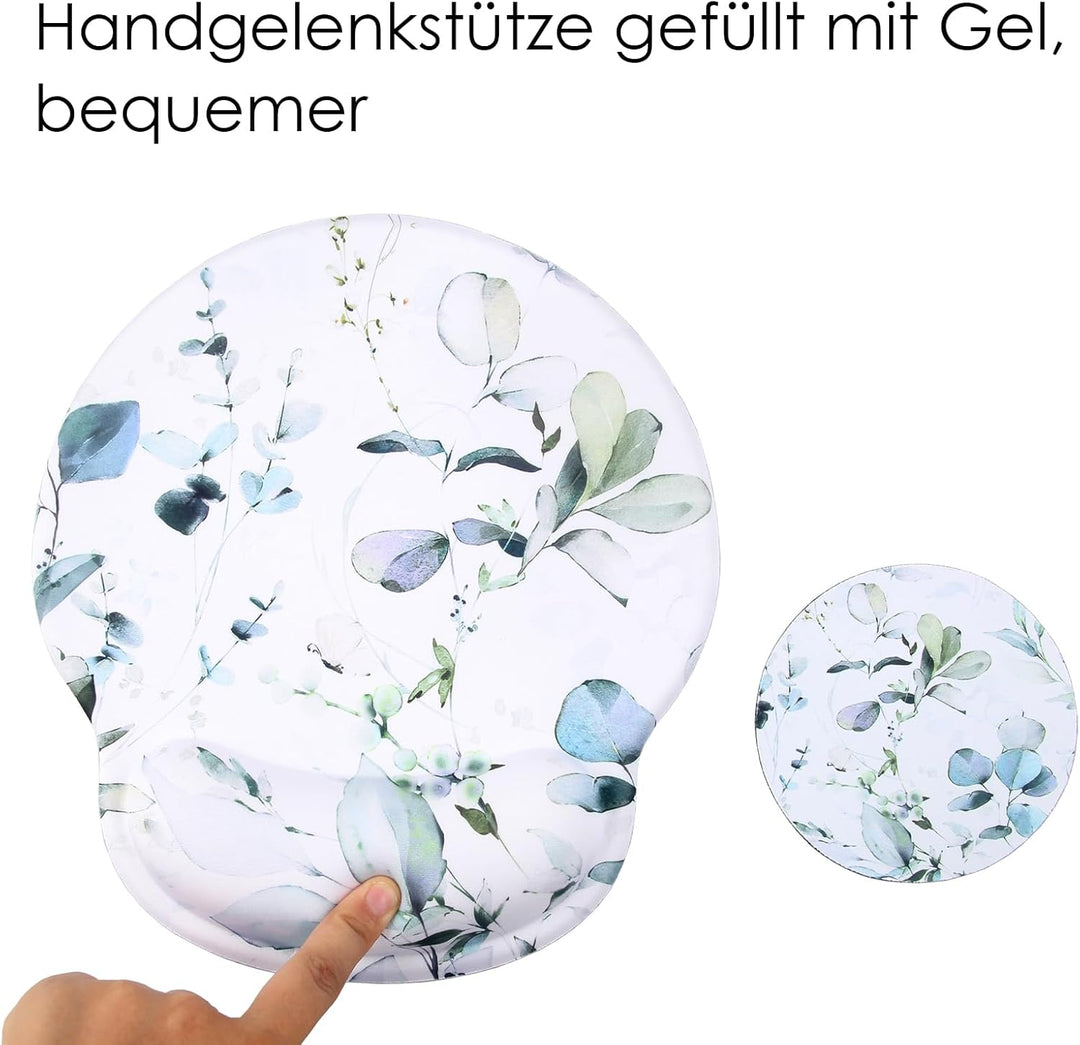 4-in-1 Mauspad Set, Mauspad mit Gelkissen+Handballenauflage Tastatur+Untersetzer+Grosses Mauspad Mou