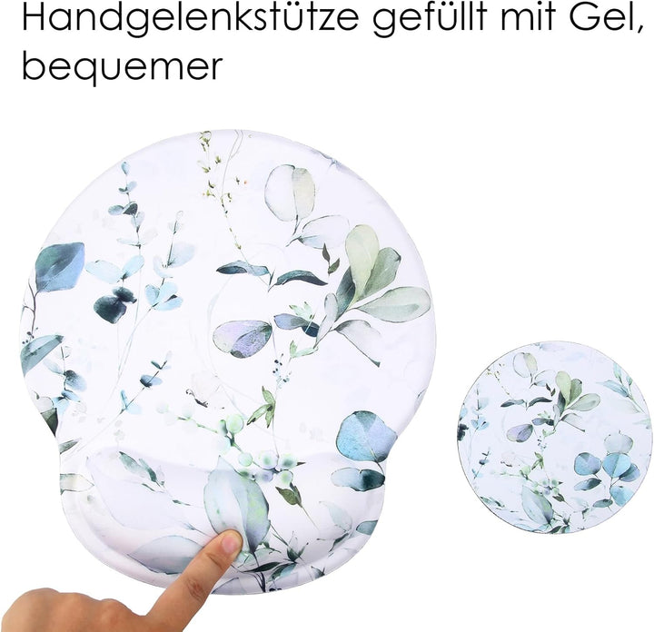 4-in-1 Mauspad Set, Mauspad mit Gelkissen+Handballenauflage Tastatur+Untersetzer+Grosses Mauspad Mou