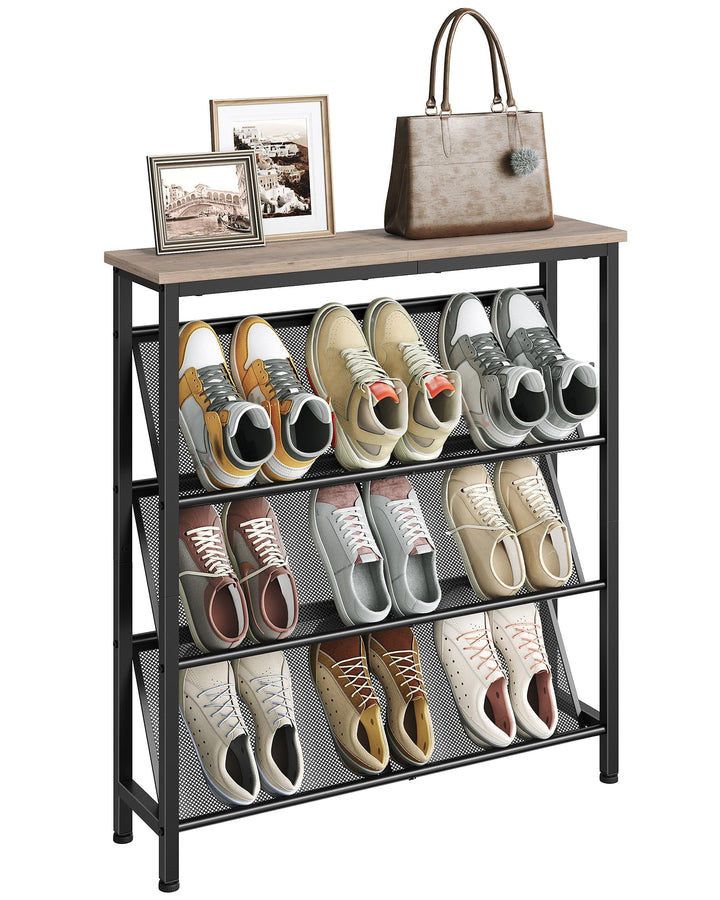 Schuhregal, 4-stufige Schuhablage, Schuhschrank schmal, Schuhständer, Schuhaufbewahrung, Schuh-Organ