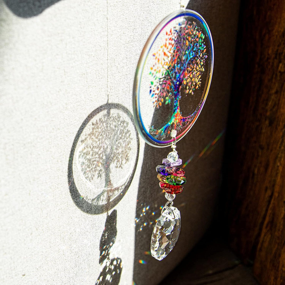 H&D HYALINE & DORA Kristall Regenbogen Sonnenfänger Glasbaum Leben Ornamente, Hängende Chakra Perlen