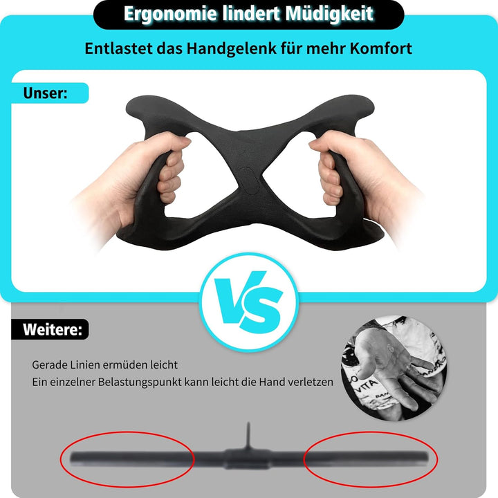 HXD-ERGO LAT Pulldown Stange für Kabelmaschine Einhandgriff Doppel D Griff T-Stange V-Bar-Kabelbefes
